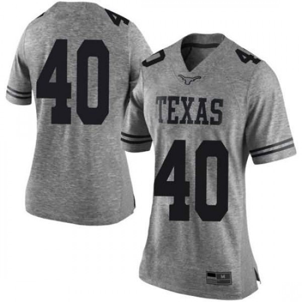 Women's University of Texas #40 Ayodele Adeoye Gray Limited Football Jersey